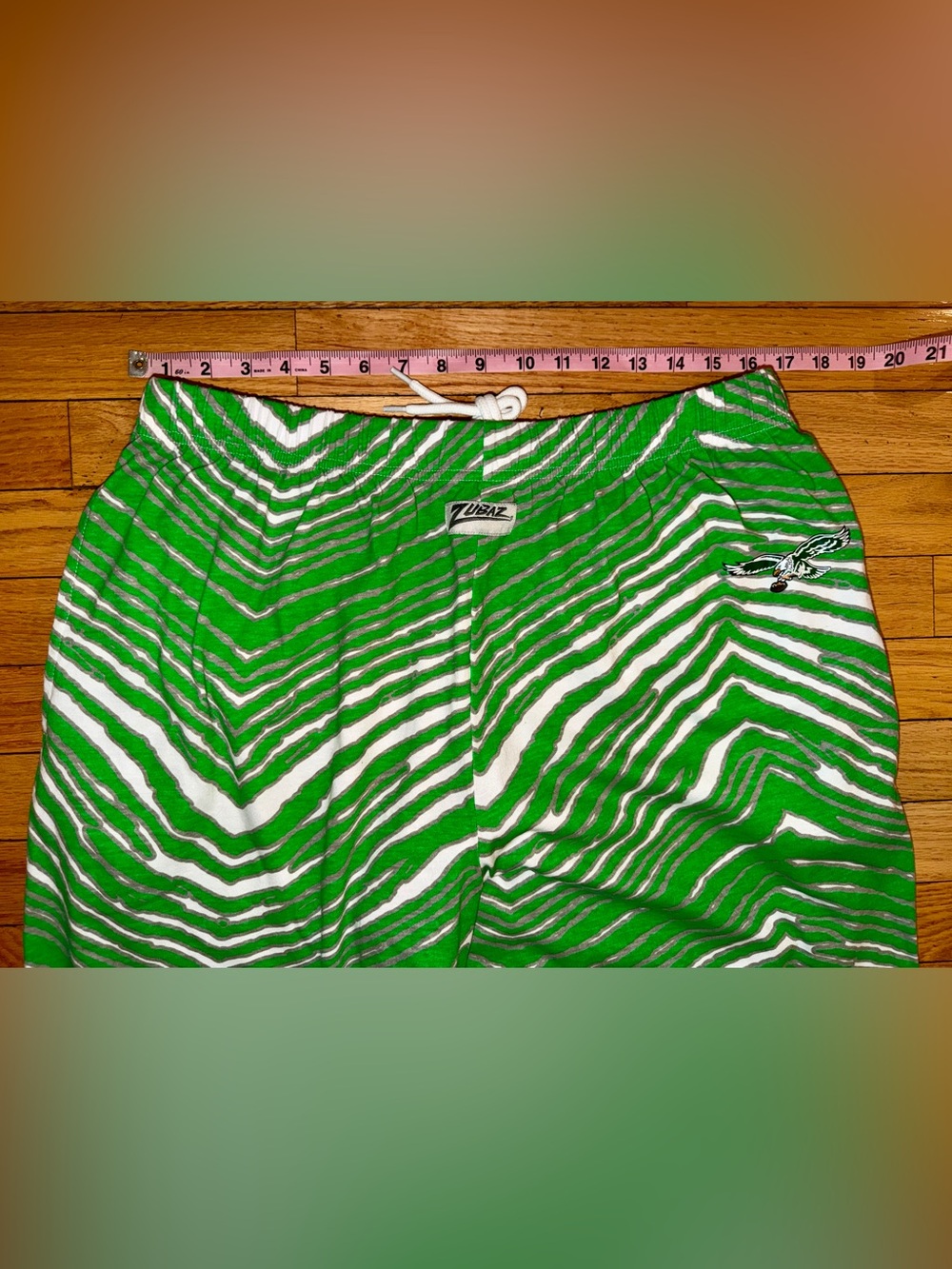 NFL Team Philadelphia Eagles Zubaz Pants Striped Green Pockets Men’s XXL - Picture 6 of 8